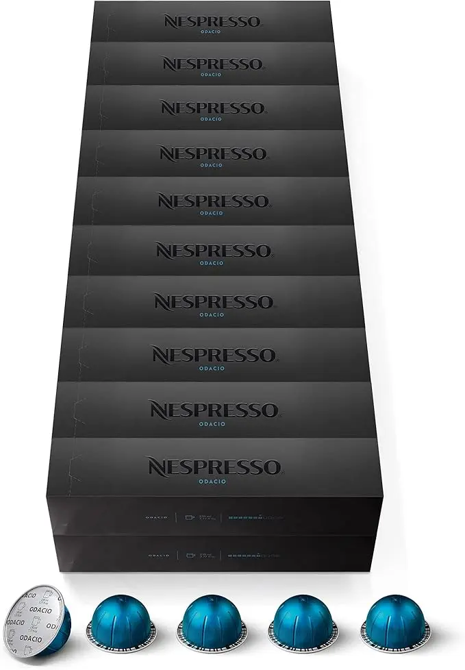 Nespresso Vertuo Odacio Formato Profesional 200 Cápsulas. El Suministro Definitivo de tu Café Favorito para Taza Mug (230ml), Intensidad 7 con Cuerpo y Notas Afrutadas.