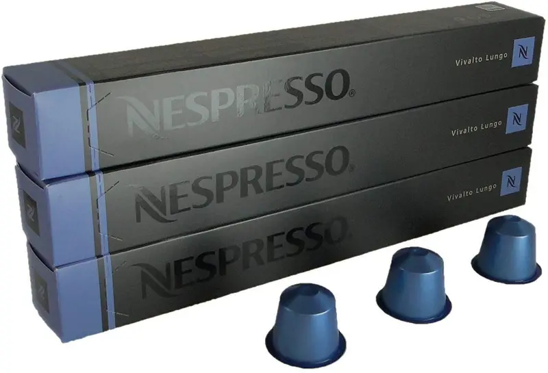 Nespresso Vivalto Lungo 30 Cápsulas de Café Originales. Pack con 3 Tubos para Preparar un Café Largo Equilibrado y Complejo, con Notas Tostadas y Florales. Intensidad 4.