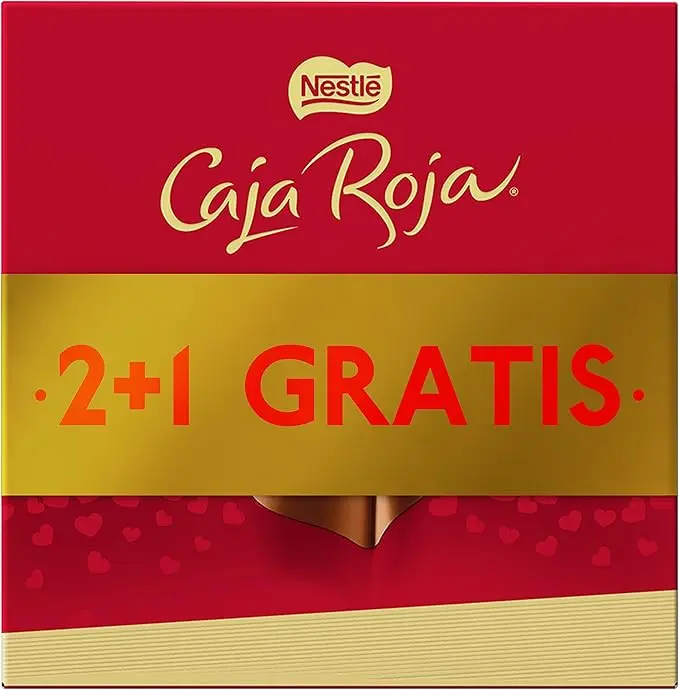 Nestlé Caja Roja, lote de 3 estuches de 100g de bombones de chocolate con leche. El surtido ideal para regalar, fabricado con leche fresca y cacao de cultivo sostenible.