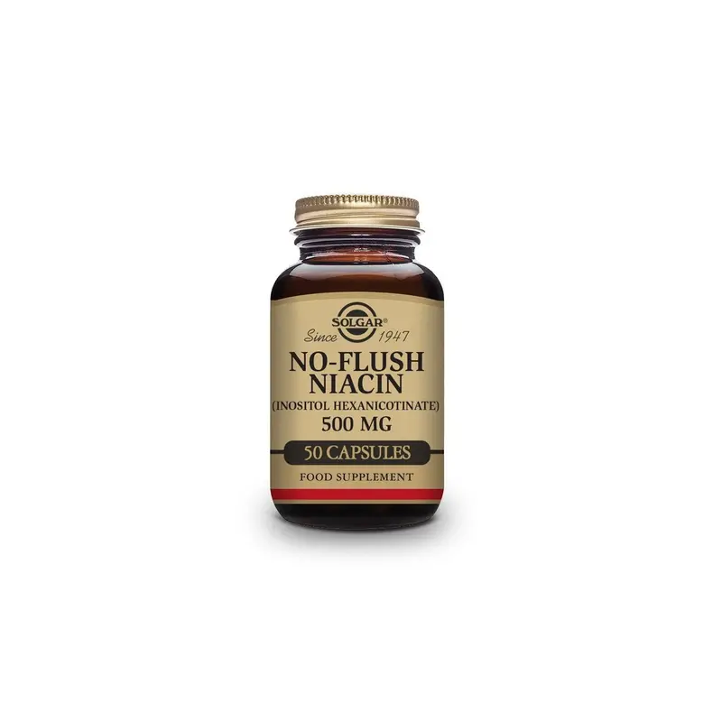 Niacina no ruborizante Vit. B3 500mg - 50 vegecápsulas - Solgar