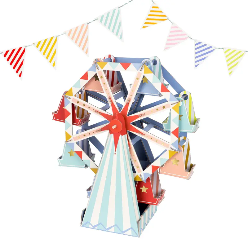 Noria decorativa para cupcakes y dulces. Incluye guirnalda
