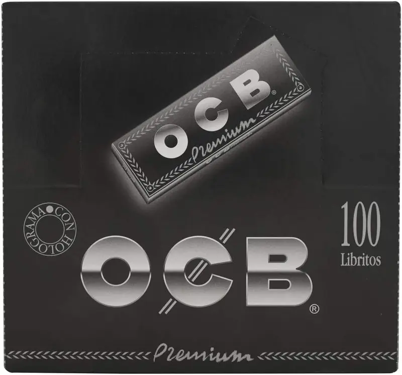 OCB Premium 1 1/4, Caja de 100 Librillos de Papel de Fumar. El formato de máximo ahorro para el fumador exigente. Papel ultrafino de combustión lenta para un sabor más puro.