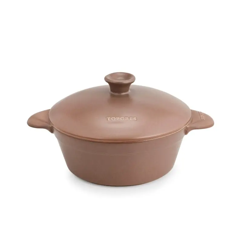 Olla de cerámica gres de varios tamaños color canela - Topgres