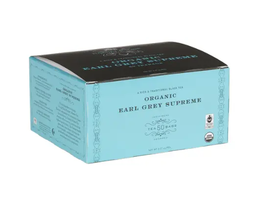 Organic Earl Grey Supreme Cajita 50 bolsitas de papel