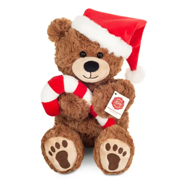 Oso de Navidad con Bastón de Caramelo 30 cm