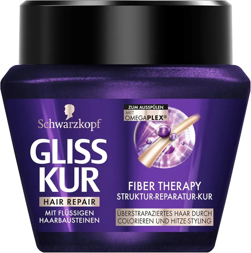 Pack Ahorro de 6 Mascarillas Gliss Fiber Therapy (6x300ml). Un tratamiento de reparación intensiva para cabello muy dañado, que reconstruye los puentes de la fibra capilar.
