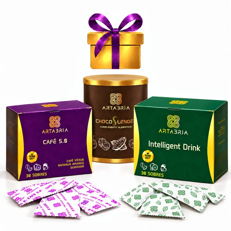 Pack Artabria Café 5.0 + Bebida I.D. + Cacao Chocoslender con regalo de vaso termico
