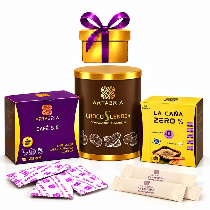 Pack Artabria Café 5.0 + Cacao Chocoslender + Caña Cero con regalo de cortesia