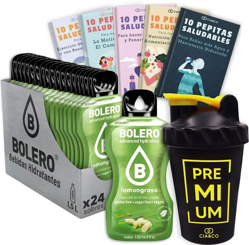 Pack Bolero Sabor Citronela (24 sobres) con Botella Shaker