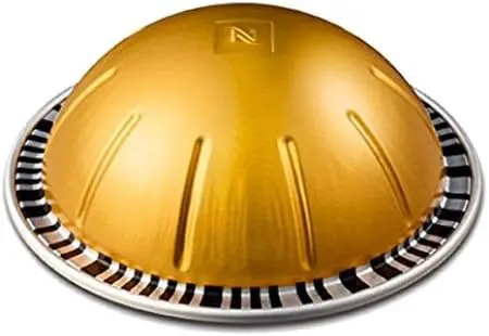 Pack de 10 Cápsulas Nespresso Vertuo Voltesso. Un espresso (40ml) ligero y dulce de intensidad 4, con claras notas a galleta de mantequilla. El espresso más suave de Vertuo.