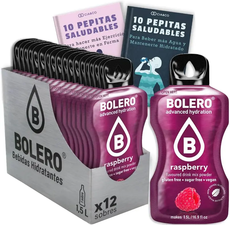 Pack de 12 Bebidas Bolero Sabor Frambuesa Sin Azúcar