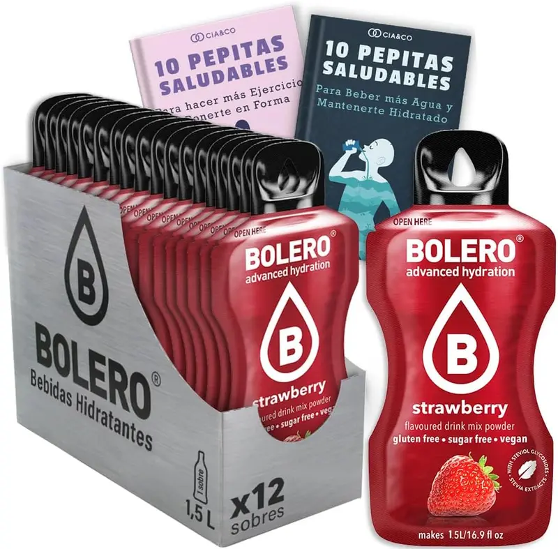 Pack de 12 Bebidas Bolero Sabor Fresa Sin Azúcar