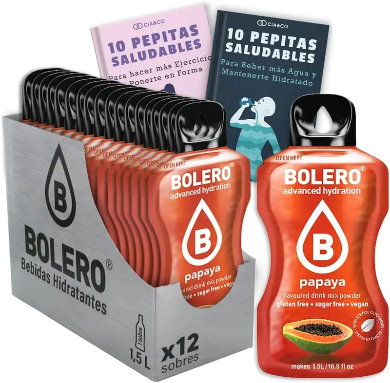 Pack de 12 Bebidas Bolero Sabor Papaya Sin Azúcar