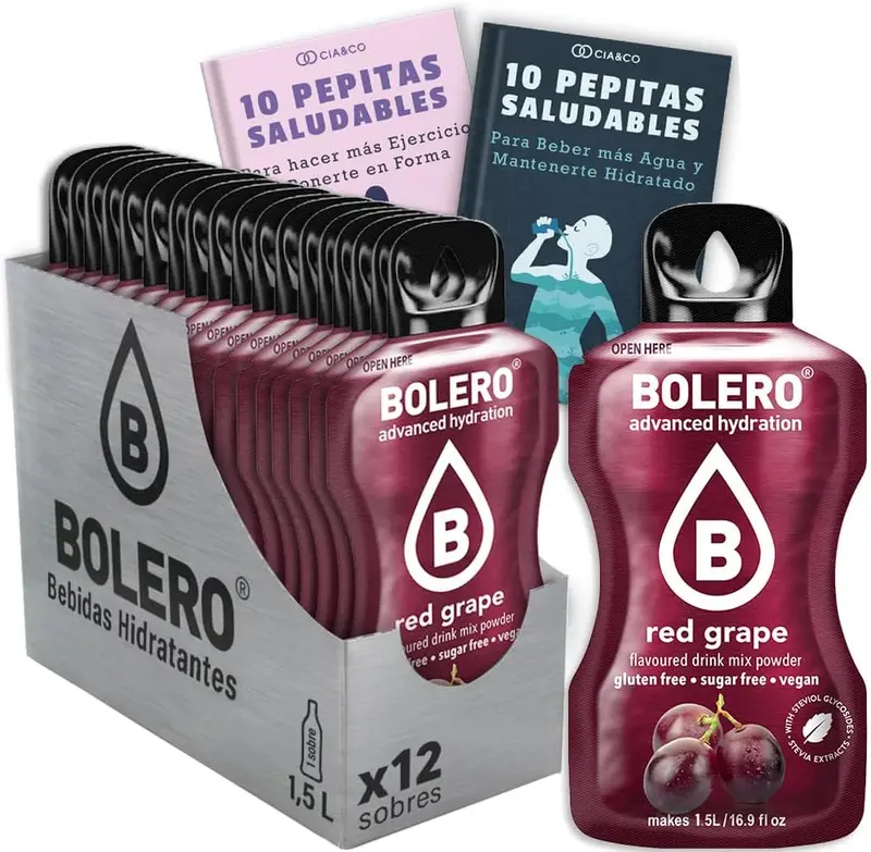 Pack de 12 Bebidas Bolero Sabor Uva Roja Sin Azúcar