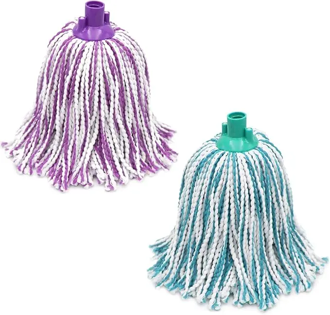 Pack de 2 Fregonas de Microfibra Cia&Co. Un set de limpieza con cabezal universal, mega-absorbente, de fácil escurrido y que no deja pelusa. Apta para todo tipo de suelos.
