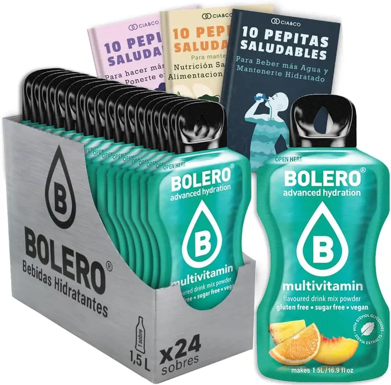 Pack de 24 Bebidas Bolero Multivitaminas Sin Azúcar