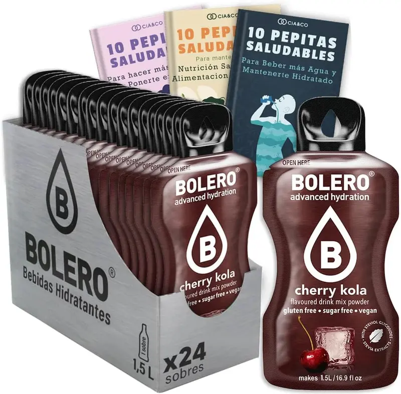 Pack de 24 Bebidas Bolero Sabor Cereza Cola Sin Azúcar