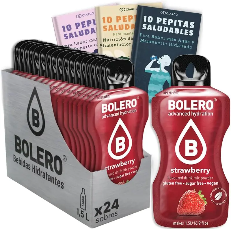 Pack de 24 Bebidas Bolero Sabor Fresa Sin Azúcar