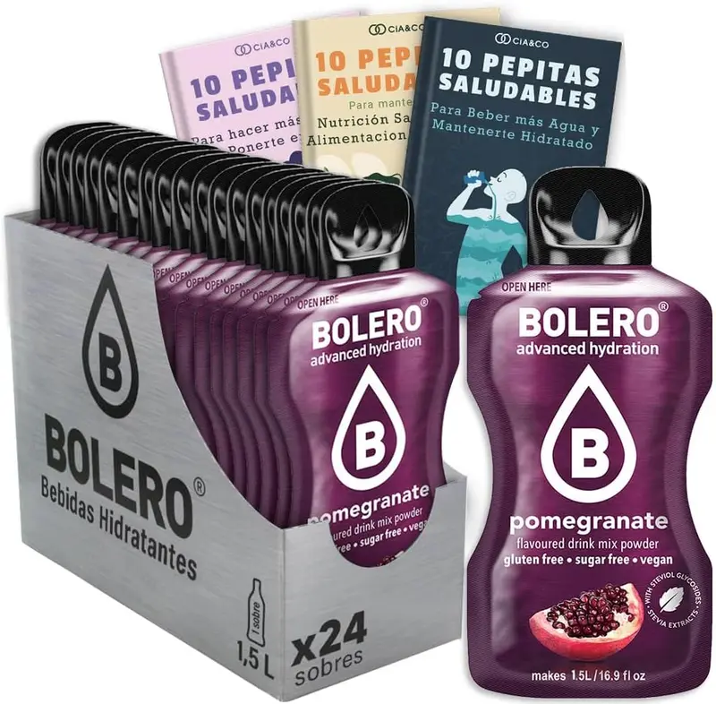 Pack de 24 Bebidas Bolero Sabor Granada Sin Azúcar