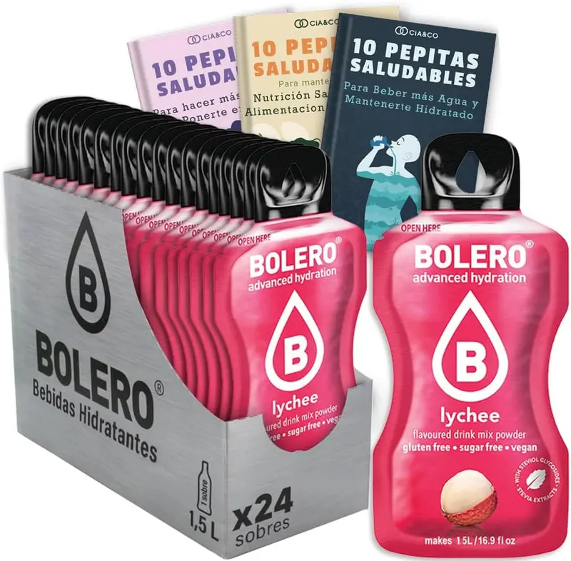 Pack de 24 Bebidas Bolero Sabor Lichi Sin Azúcar