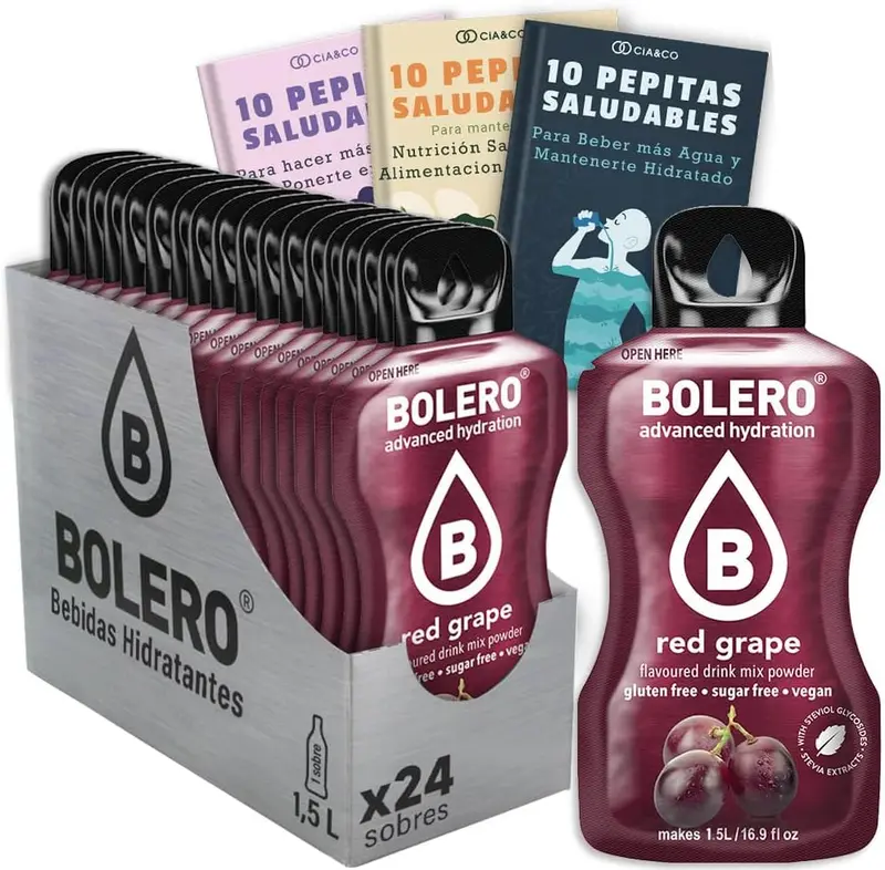 Pack de 24 Bebidas Bolero Sabor Uva Roja Sin Azúcar