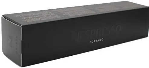 Pack de 30 cápsulas Nespresso Vertuo Fortado. Café Gran Lungo (150 ml) intenso y con cuerpo (Int. 8/13), con notas de cacao y madera de roble.
