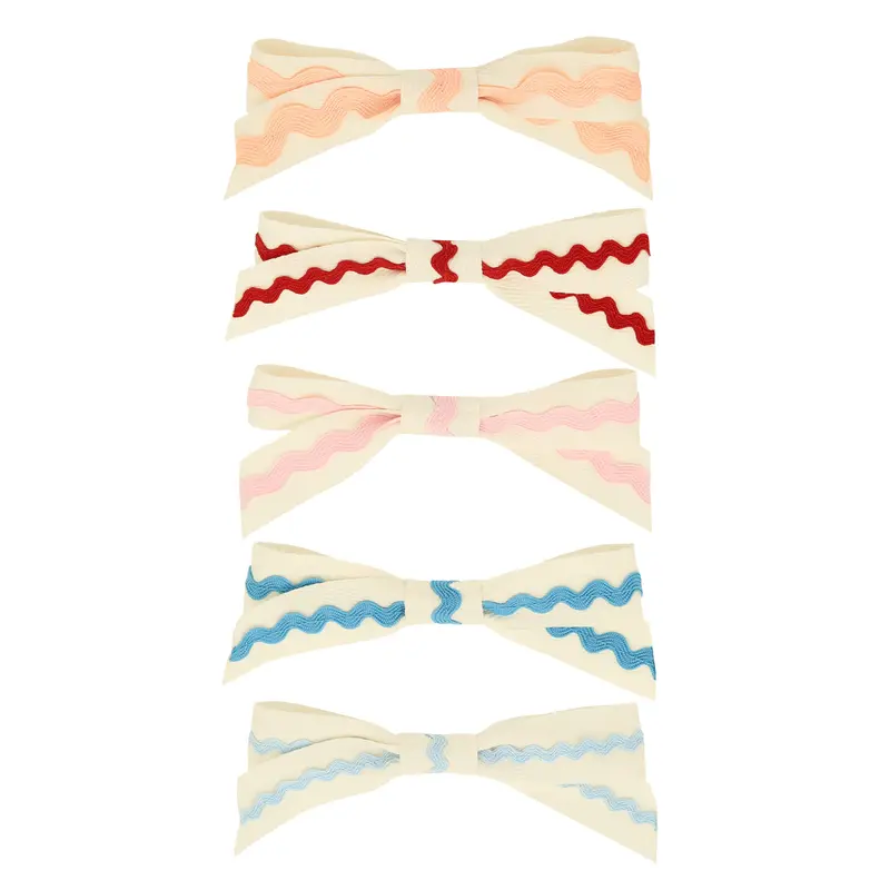 Pack de 5 lazos de Ric Rac para el pelo
