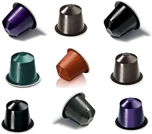 Pack de 50 Cápsulas de Café Nespresso Surtido Fuerte. Selección aleatoria con 5-10 variedades de intensidad media-alta (8 a 11) para el sistema Nespresso Original.
