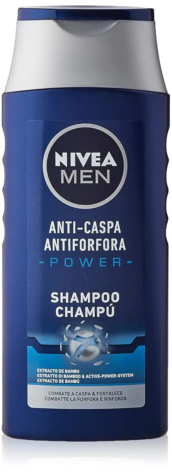 Pack de 6 Champús NIVEA MEN Anti-Caspa Power (6x250ml). Un champú fortalecedor con extracto de bambú que elimina el 100% de la caspa visible y previene su reaparición.