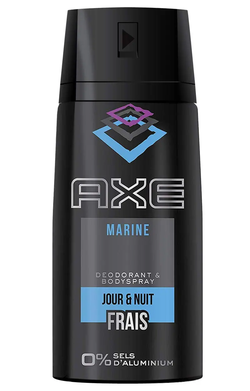 Pack de 6 Desodorantes Axe Marine (6x150 ml). Un bodyspray para hombre sin aluminio con una fragancia refrescante a bergamota y pera para una frescura duradera.