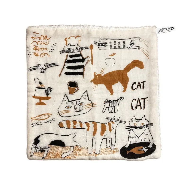 Pañuelo de gasa con toalla - Gato
