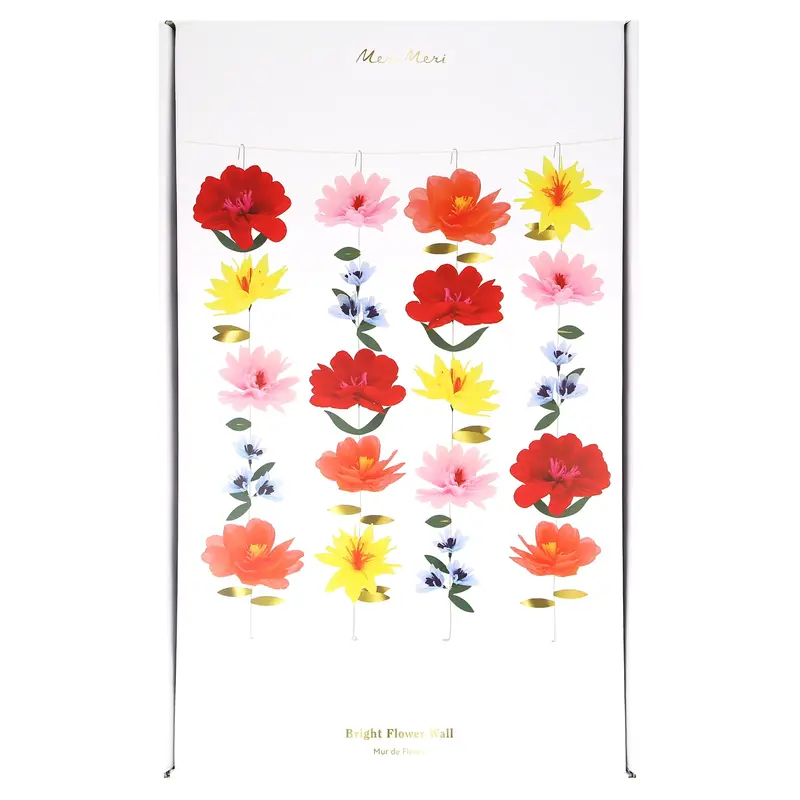 Pared de flores brillantes