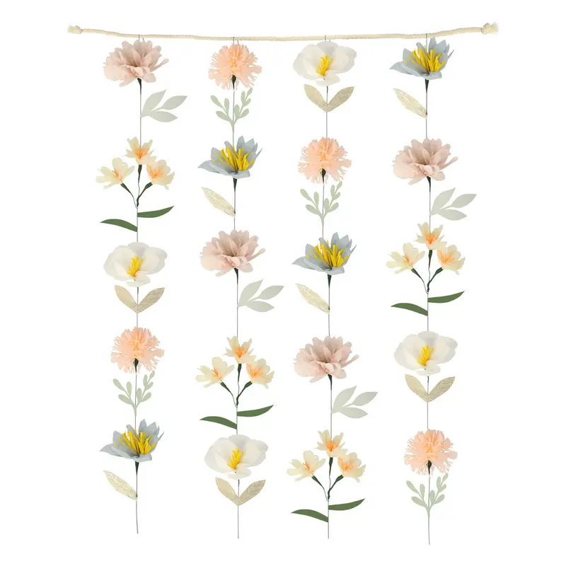 Pared de flores pastel