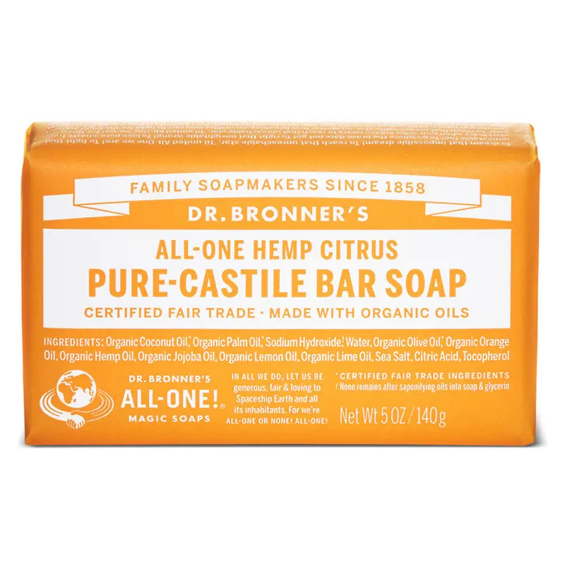 Pastila de jabon citricos - naranja bio 140 ml Dr. Bronner's