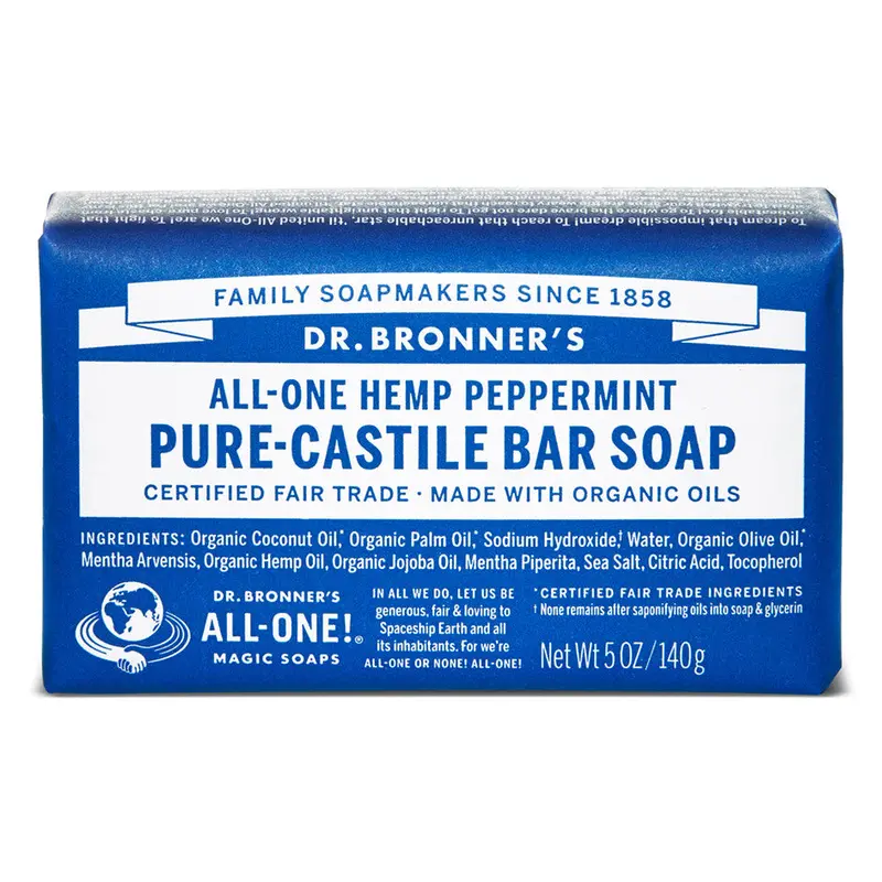 Pastilla de jabon de menta bio 140 g Dr. Bronner's