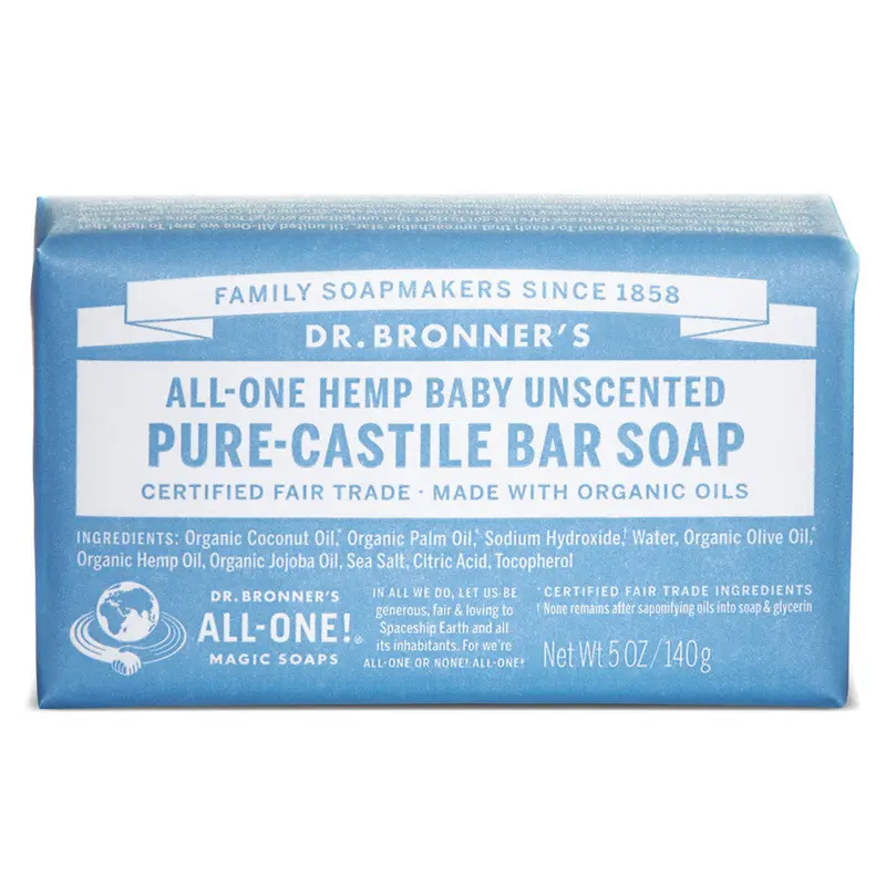 Pastilla de jabon neutra bio 140 g Dr. Bronner's