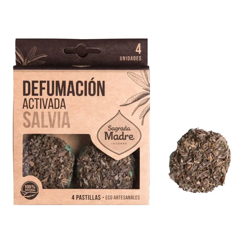 Pastilla defumación activada Salvia Blanca - SAGRADA MADRE