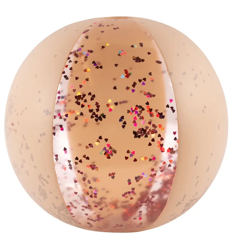Pelota rosita transparente con purpurina