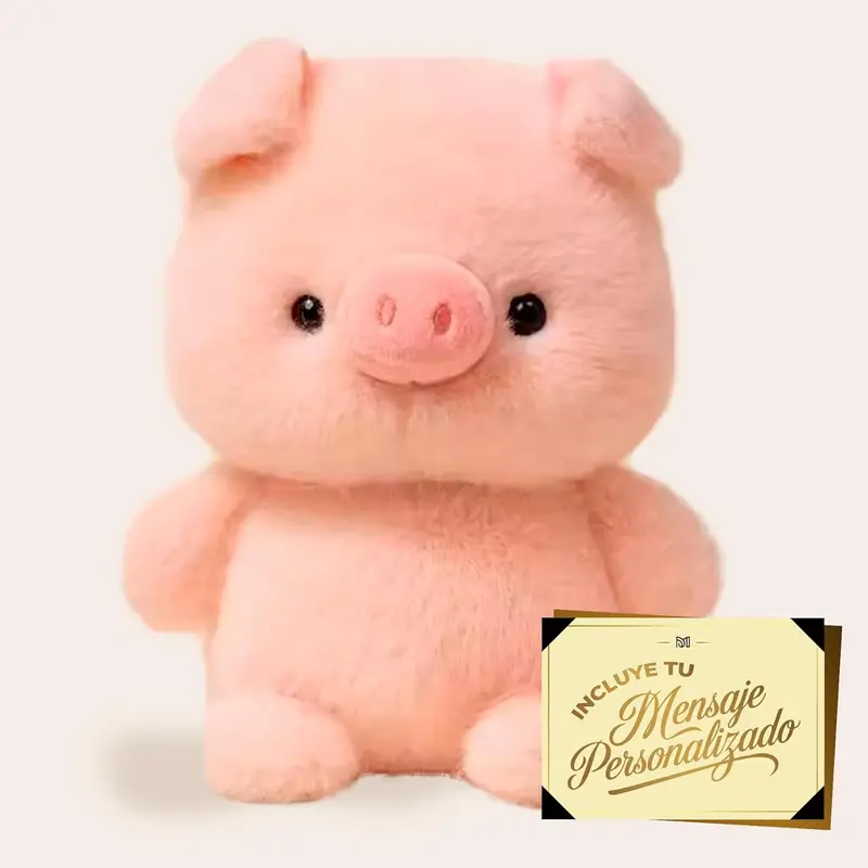 Peluche Cerdito Dulce San Valentín Premium Moments · Regalo Romántico con Tarjeta de Dedicatoria Personalizada · Detalle Emocional y Decorativo