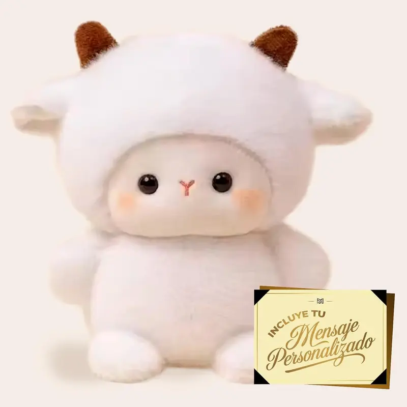 Peluche Ovejita Suave San Valentín · Regalo Romántico con Peluche a Elegir + Tarjeta con Dedicatoria Personalizada · Premium Moments
