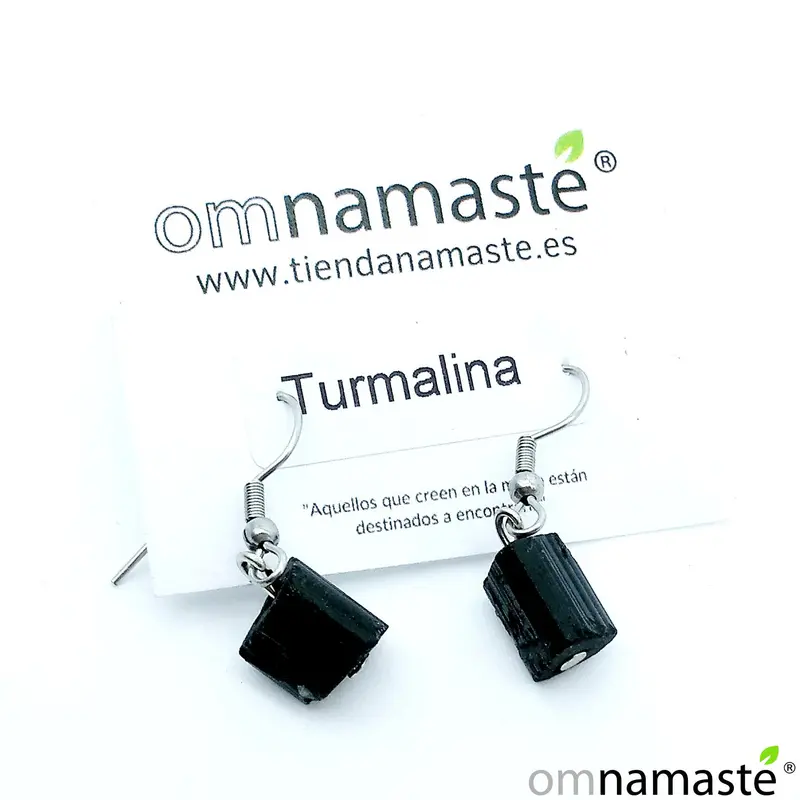 pendientes acero turmalina