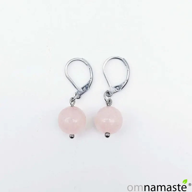 Pendientes de Cuarzo rosa