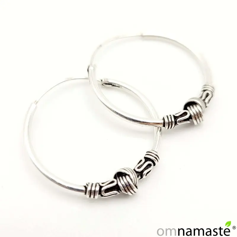 Pendientes Plata aro Bali 2,2 cm