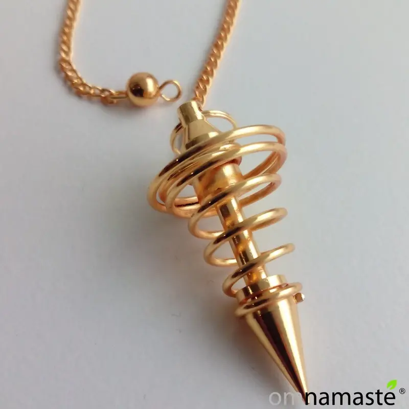 péndulo metal dorado espiral