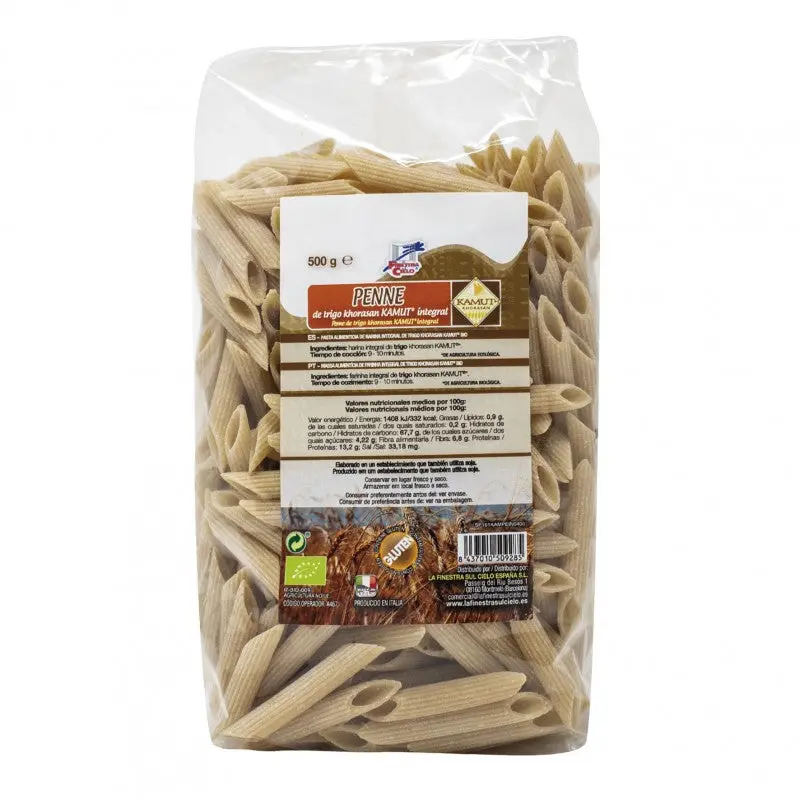Penne integrales de Kamut bio 500g La FInestra
