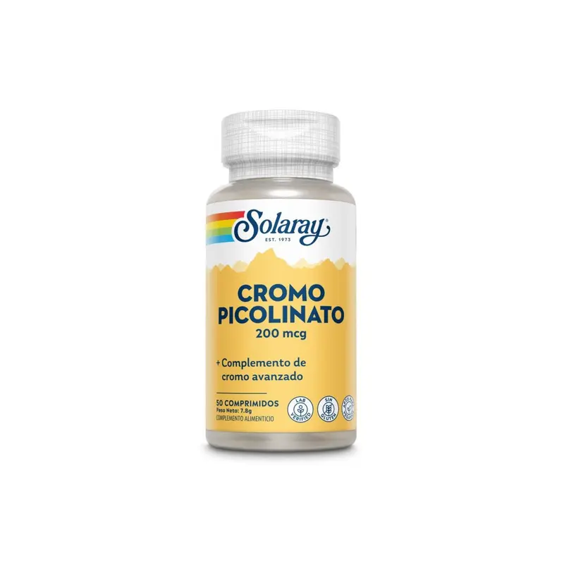 Picolinato de cromo Chromium Picolinate 200mcg - 50 comprimidos - Solaray