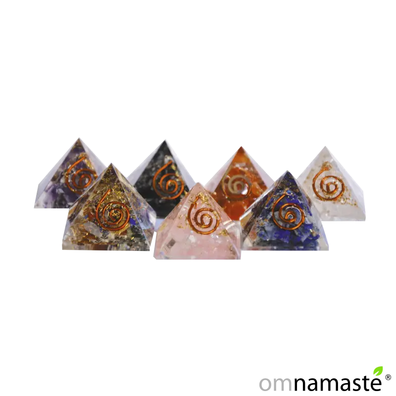 Pirámide orgonita 2.5x2.5cm multicolor