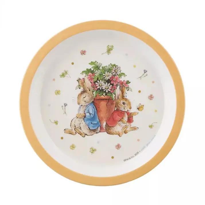 Plato de melamina borde ergonómico Peter Rabbit