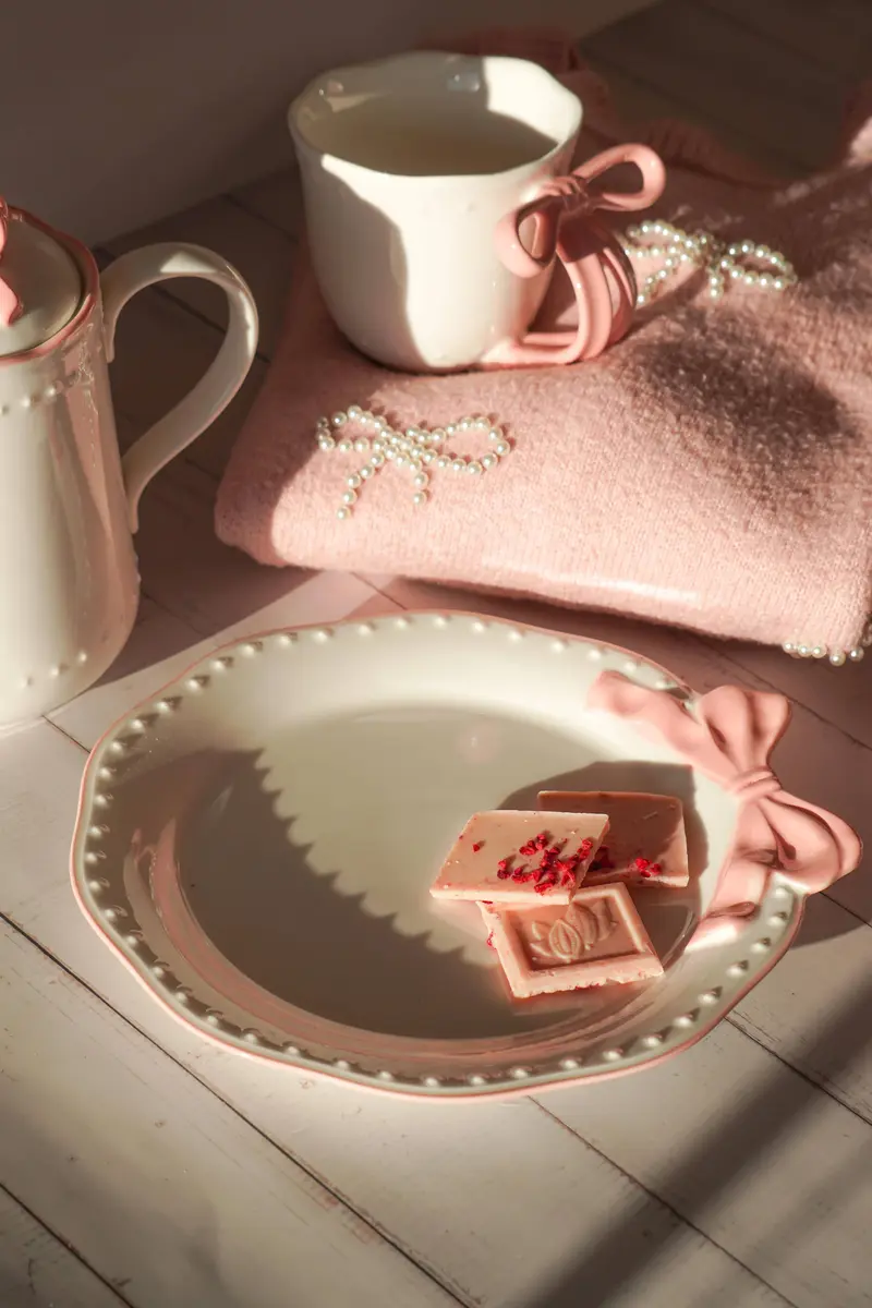 Plato de postre Cinta Grace rosa 22 cm