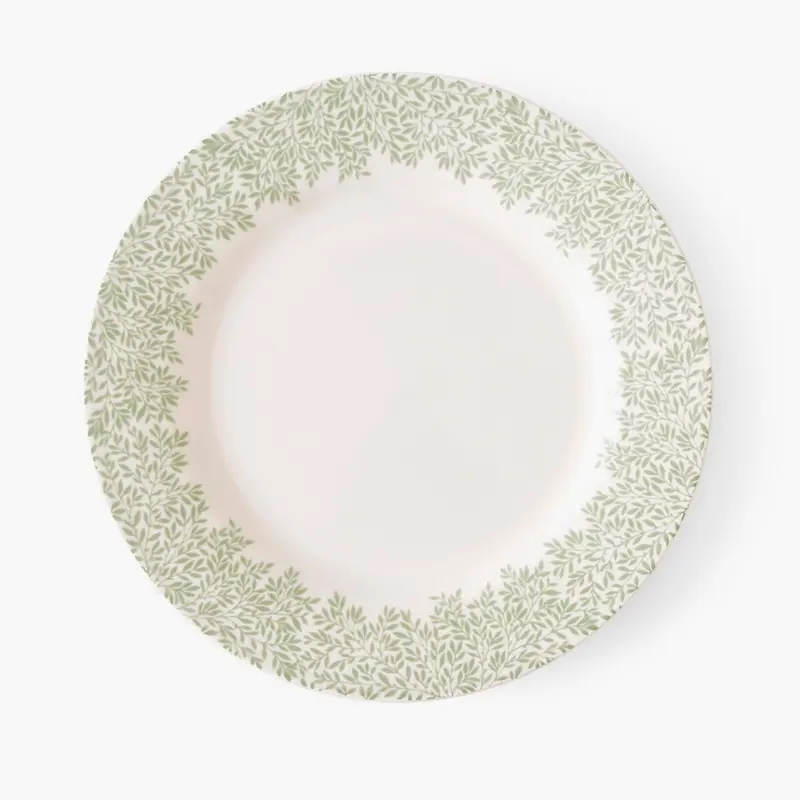 Plato llano diseño hojas William Morris